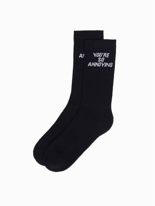 Čierne pánske ponožky s nápisom U152