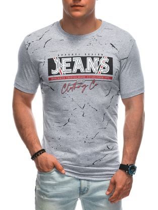 Šedé tričko s nápisom JEANS S1937