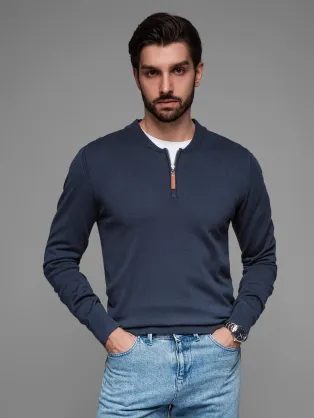 Moderný granátový pánsky sveter V4 SWZS-0124
