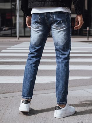 Jednofarebný pánsky sveter granátovo-modrý