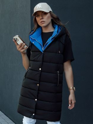 Trendy čierna dámska vesta Chester