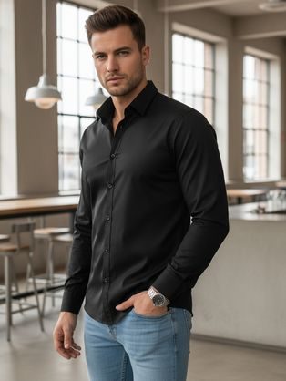 Základná čierna pánska košeľa
