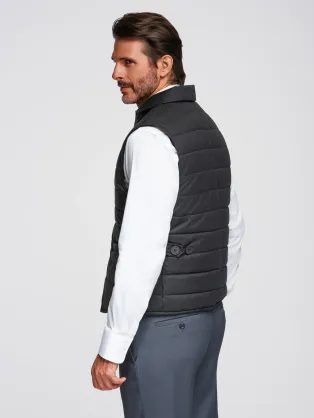 Čierna štýlová vesta bez kapucne