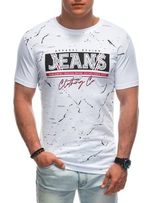 Biele tričko s nápisom JEANS S1937