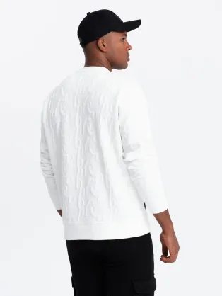 Pútavá ecru mikina s výraznými písmenami V2 SSNZ-0164