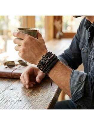 Čierny látkový pánsky opasok