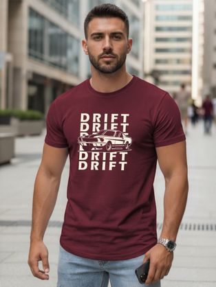 Bordové tričko s originálnym nápisom DRIFT