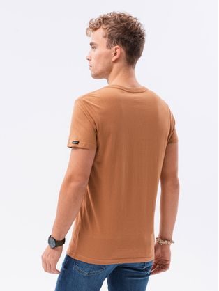 Jednoduché hnedé tričko S1369