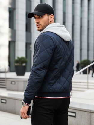 Granátová bomber prešívaná bunda