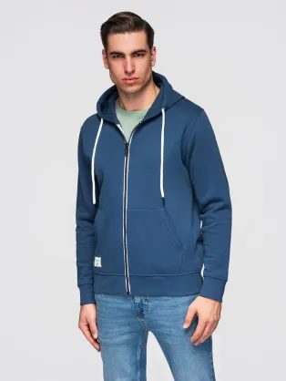 Pánska tmavomodrá mikina na zips V4 SSBZ-0272