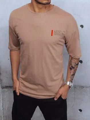 Pánske tričko s potlačou vo farbe kapučína