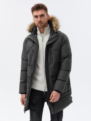 Trendy grafitové nohavice s pružným pásom V2 PACP-0116