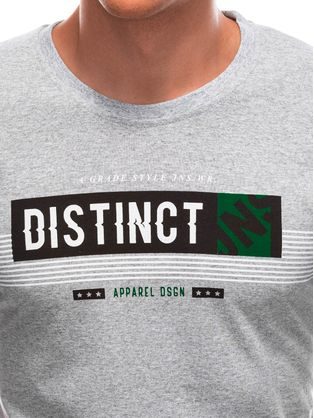 Šedé tričko s potlačou Distinct S1768