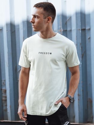 Ecru tričko s nápisom FREEDOM