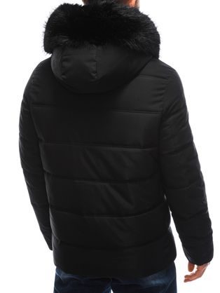 Štýlová čierna bunda na zimu
