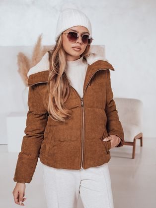 Dámska módna hnedá zimná bunda Trendyglam