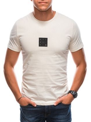 Trendové tričko v krémovej farbe S1730