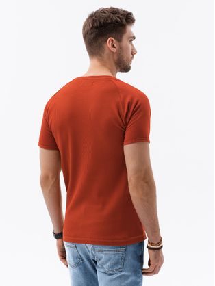 Jednoduché tričko v tehlovej farbe S1182