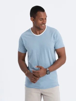 Trendy modré tričko bez potlače V4 TSCT-22SS-004