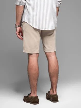 Pánske béžové chinos šortky s lemom V11 SRCS-0197
