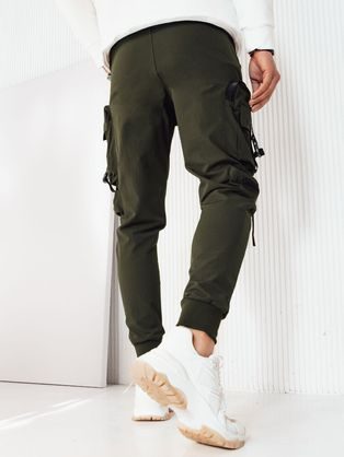 Pánske khaki klasické chinos nohavice s jemnou textúrou V2 PACP-0188