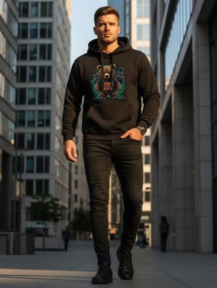 Moderná prešívaná čierna bomber bunda