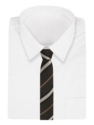 Hnedo-granátová pruhovaná kravata