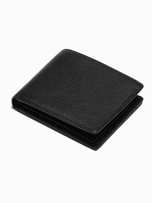 Klasická čierna kožená peňaženka A792