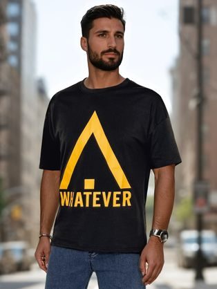 Čierne pánske tričko s výrazným nápisom