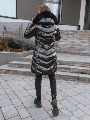 Dámska trendy bunda v čiernej farbe Turti