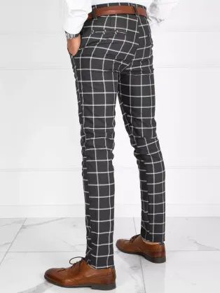 Elegantné grafitové chinos nohavice klasického strihu V2 PACP-0191