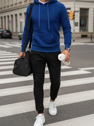 Pánska modrá vesta bez kapucne