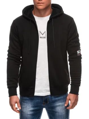 Trendy čierna pánska mikina B1701