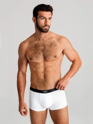 Štýlové biele boxerky U286