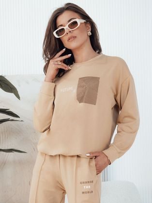 Unisex hnedá športová súprava (mikina+ kraťasy) V16 Z108