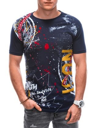Granátové tričko so štýlovou potlačou S1789