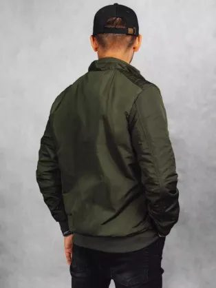 Trendová prechodná bunda v zelenej farbe