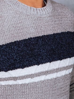 Štýlový predĺžený sveter v béžovej farbe