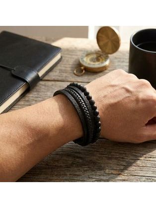 Čierny látkový pánsky opasok