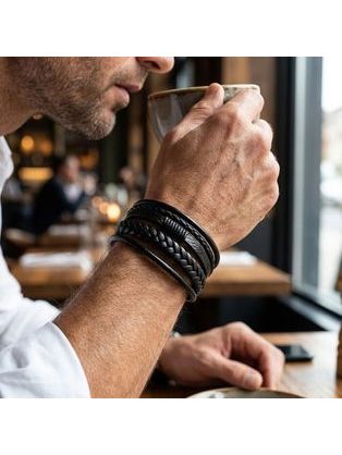 Čierny látkový pánsky opasok