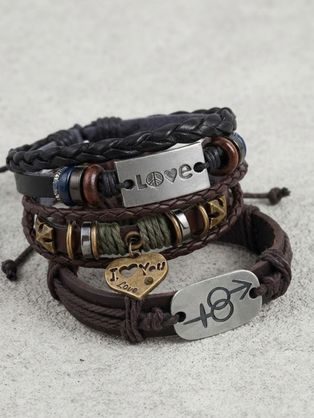 Komplet 3 zapestnic za moške LOVE