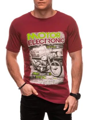 Červené tričko s moto-potlačou S2029