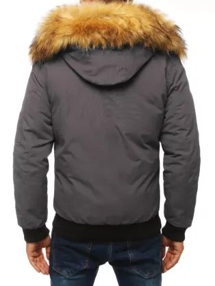 Zaujímavá strieborná bunda s kapucňou na zimu