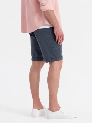 Pánske béžové chinos šortky s lemom V11 SRCS-0197
