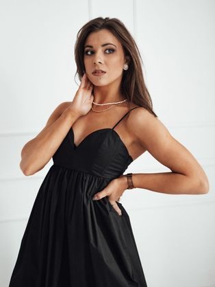 Elegantné midi šaty v čiernej farbe Eliene