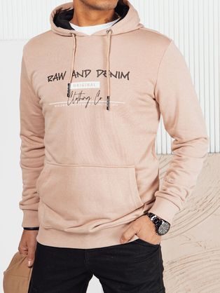 Trendy béžová pánska mikina s nápisom