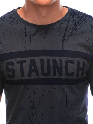 Tmavošedé tričko s nápisom Staunch S1759