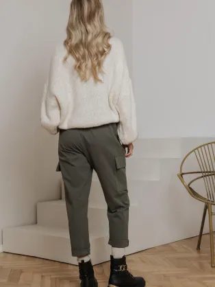 Dámske šedé elegantné nohavice Bafrot