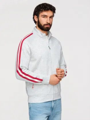 Zaujímavá šedá bomber mikina V1 SSZP-0219