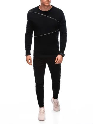 Nadčasová čierna trendy mikina V1 OM-SSNZ-005